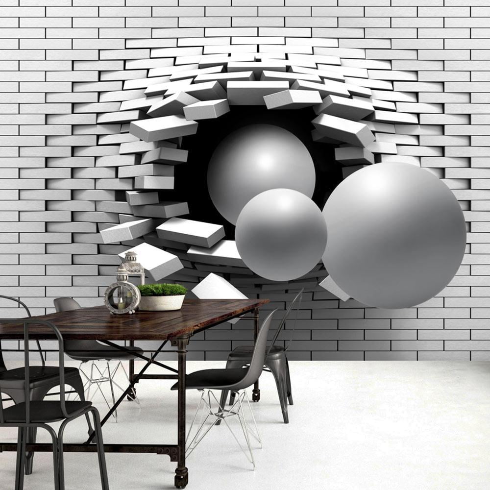 Tiptophomedecor Peel and Stick 3D Illusion Wallpaper Wall Mural - Brick ...