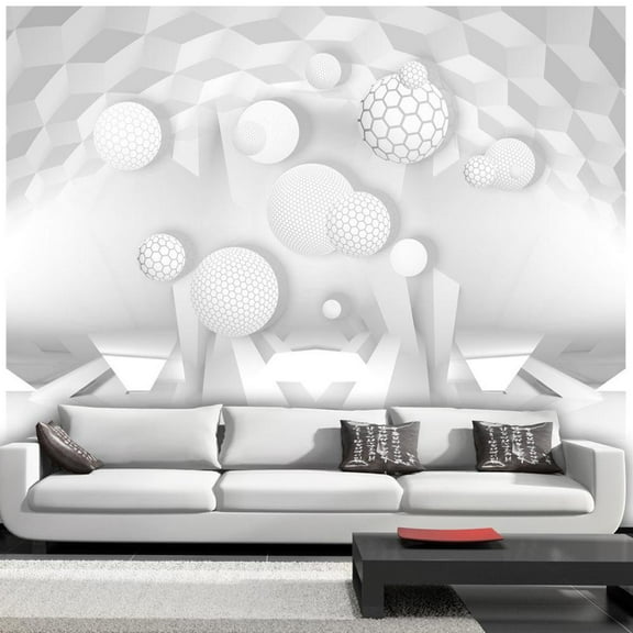 Tiptophomedecor Peel and Stick 3D Illusion Wallpaper Wall Mural - Circles In The Space - Removable Wall Decals