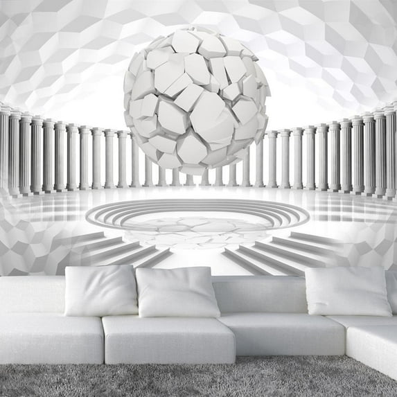Tiptophomedecor Peel and Stick 3D Illusion Wallpaper Wall Mural - Hidden Geometry - Removable Wall Decals