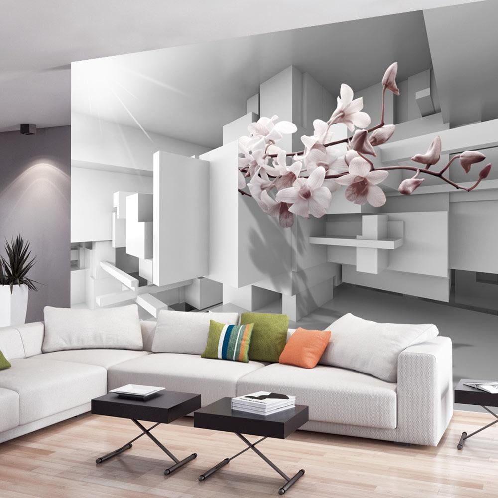 Tiptophomedecor Peel and Stick 3D Illusion Wallpaper Wall Mural Orchid 2.0 Removable Wall