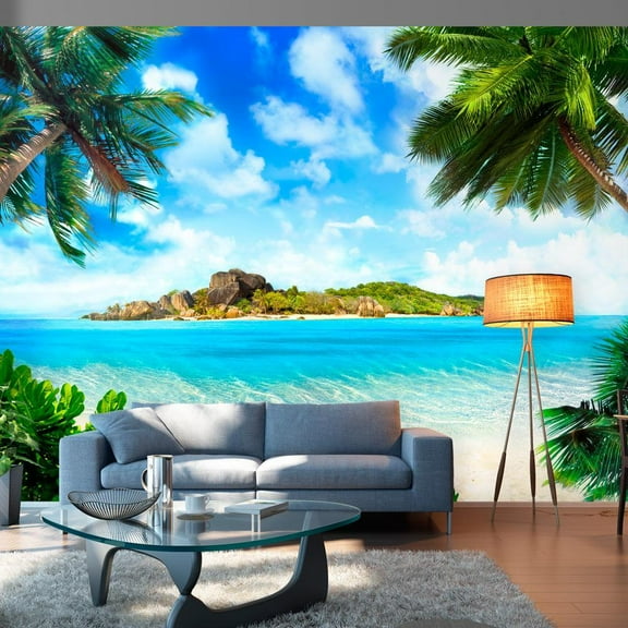 Tiptophomedecor Peel and Stick Beach Wallpaper Wall Mural - Magical Coast - Removable Wall Decals