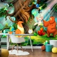 thumbnail image 1 of Tiptophomedecor Peel and Stick Cartoon Wallpaper Wall Mural - Bear And Friends - Removable Wall Decals, 1 of 3