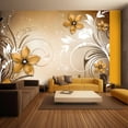 thumbnail image 1 of Tiptophomedecor Peel and Stick Floral Wallpaper Wall Mural - Brown Rhapsody - Removable Wall Decals, 1 of 3