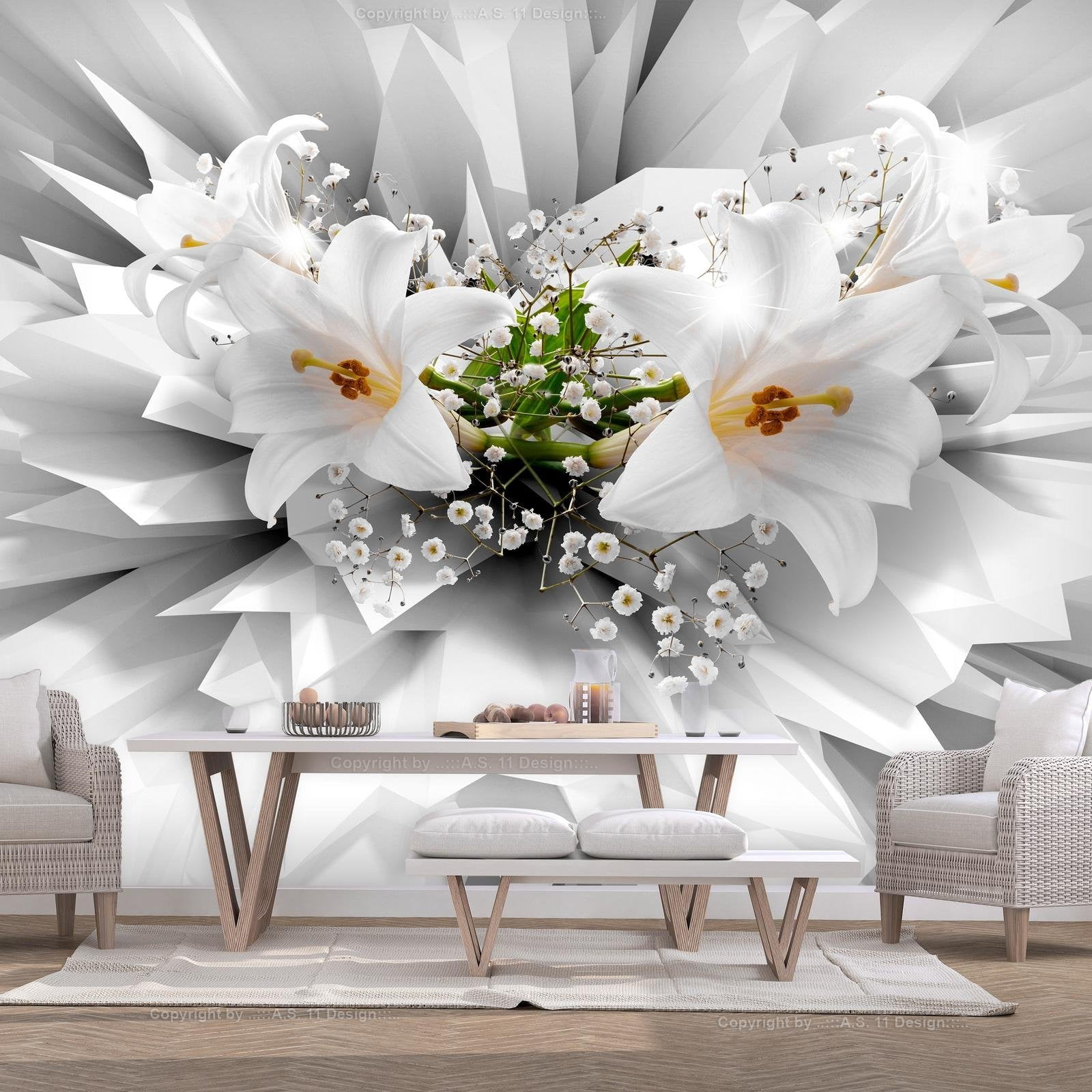 Tiptophomedecor Peel and Stick Floral Wallpaper Wall Mural - Floral ...
