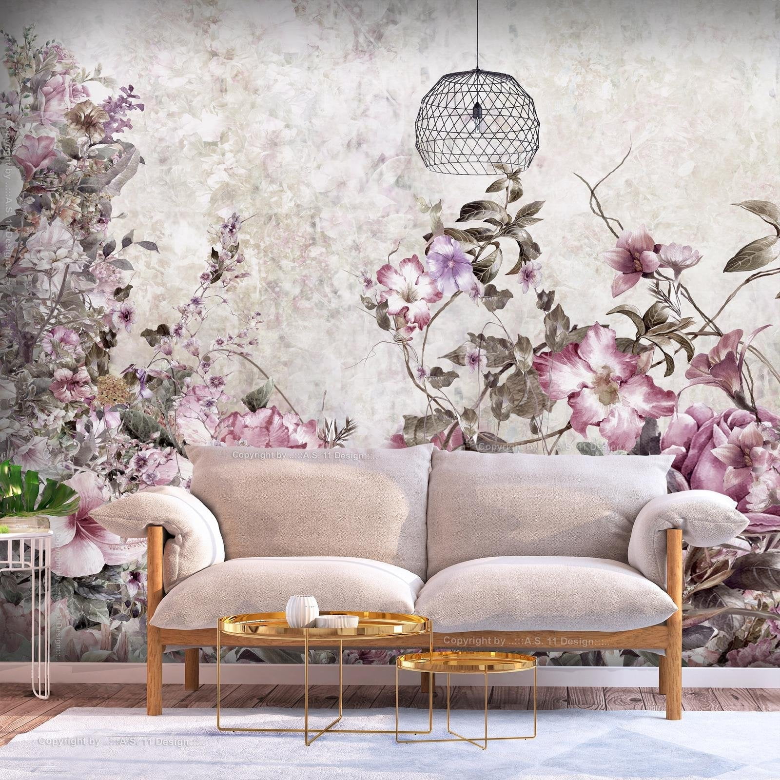Tiptophomedecor Peel and Stick Floral Wallpaper Wall Mural - Floral Meadow  - Removable Wall Decals - Walmart.com, image size:1600x1600