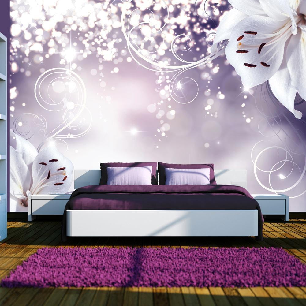 Tiptophomedecor Peel and Stick Floral Wallpaper Wall Mural Lilies And
