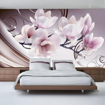 Tiptophomedecor Peel and Stick Floral Wallpaper Wall Mural - Meet The Magnolias - Removable Wall Decals