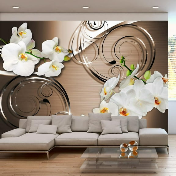 Tiptophomedecor Peel and Stick Floral Wallpaper Wall Mural - Trust - Removable Wall Decals