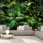 Tiptophomedecor Peel and Stick Forest Wallpaper Wall Mural - Sunny Jungle - Removable Wall Decals