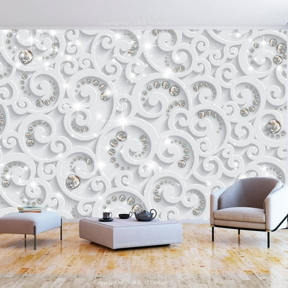Tiptophomedecor Peel and Stick Glam Wallpaper Wall Mural - Abstract Glamor - Removable Wall Decals