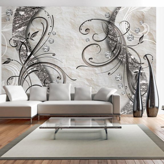 Tiptophomedecor Peel and Stick Glam Wallpaper Wall Mural - Diamond Trail - Removable Wall Decals