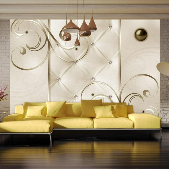Tiptophomedecor Peel and Stick Glam Wallpaper Wall Mural - Elegant Accent - Removable Wall Decals