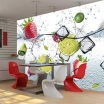 Tiptophomedecor Peel and Stick Kitchen Wallpaper Wall Mural - Fruit Cocktail - Removable Wall Decals