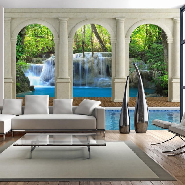 Tiptophomedecor Peel and Stick Nature Wallpaper Wall Mural - Waterfall ...