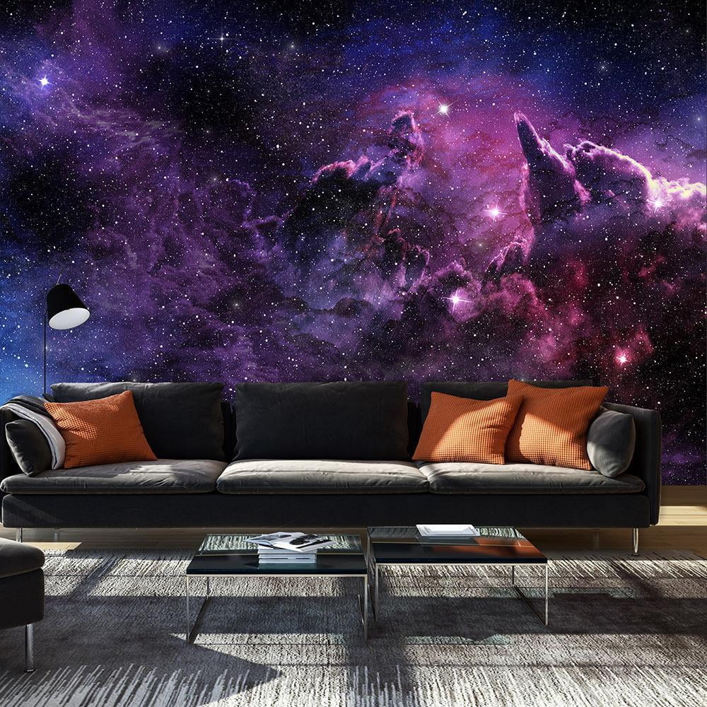 Tiptophomedecor Peel and Stick Space Wallpaper Wall Mural - Purple ...