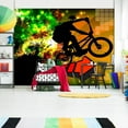 thumbnail image 1 of Tiptophomedecor Peel and Stick Street Art Wallpaper Wall Mural - Bicycle Tricks - Removable Wall Decals, 1 of 4