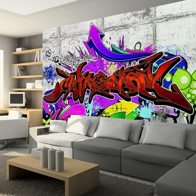 Tiptophomedecor Peel and Stick Street Art Wallpaper Wall Mural City