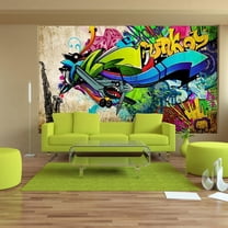 Tiptophomedecor Peel and Stick Street Art Wallpaper Wall Mural - Funky Graffiti - Removable Wall Decals