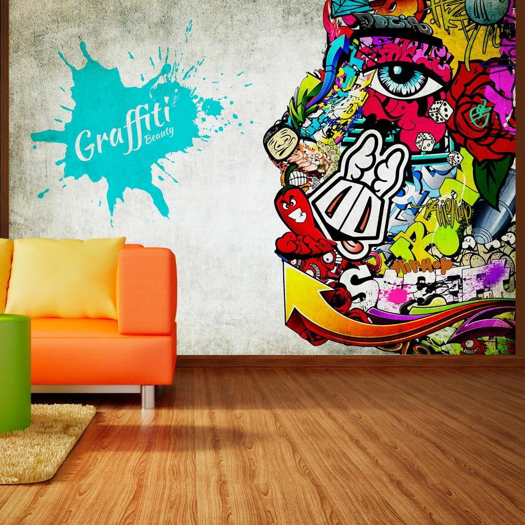 Tiptophomedecor Peel and Stick Street Art Wallpaper Wall Mural