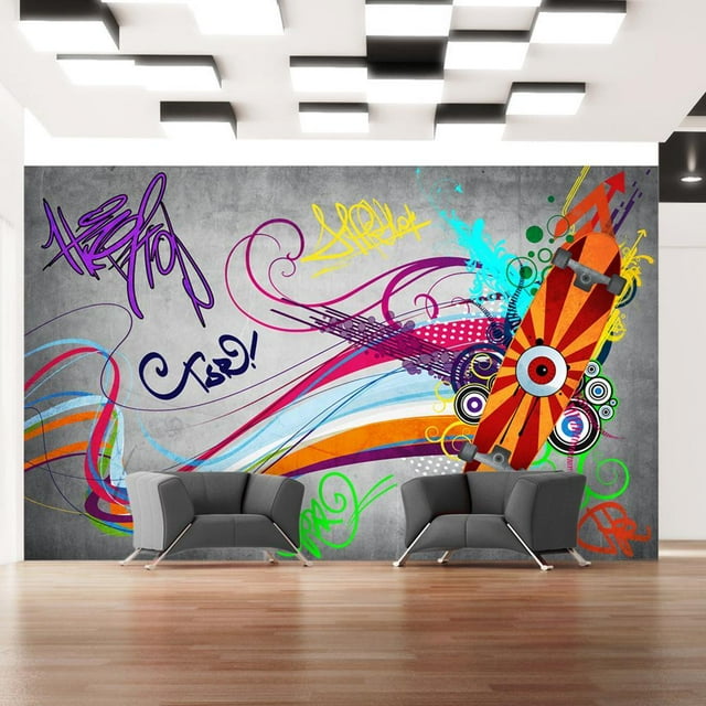 Tiptophomedecor Peel and Stick Street Art Wallpaper Wall Mural