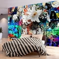 thumbnail image 1 of Tiptophomedecor Peel and Stick Street Art Wallpaper Wall Mural - Urban Lily Graffiti Art - Removable Wall Decals, 1 of 3