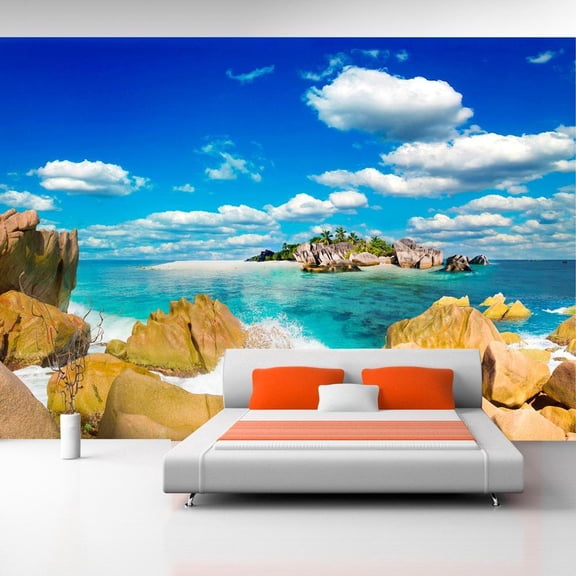 Tiptophomedecor Peel and Stick Tropical Wallpaper Wall Mural - Summer Asylum - Removable Wall Decals