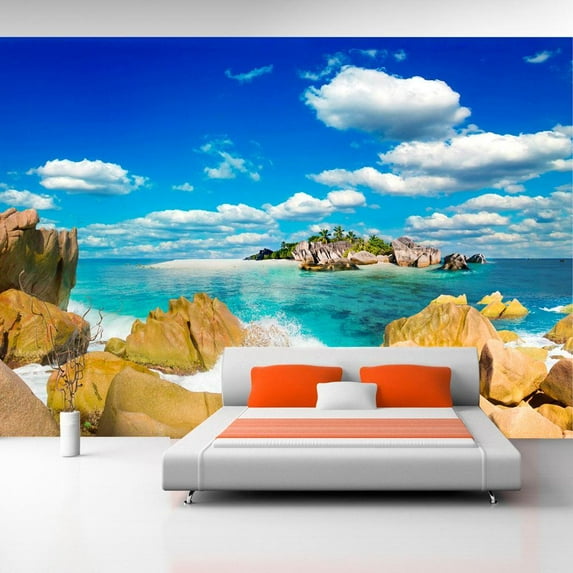 Tiptophomedecor Peel and Stick Tropical Wallpaper Wall Mural - Summer Asylum - Removable Wall Decals