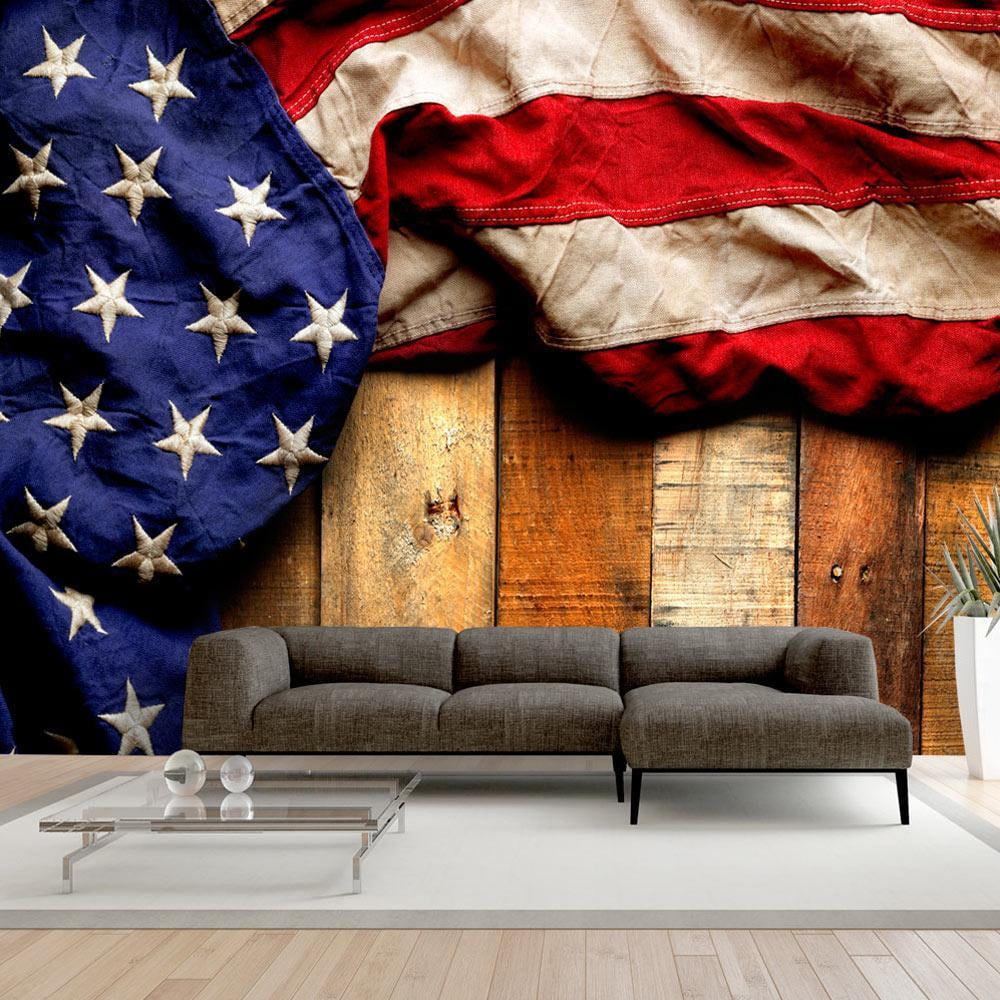 Tiptophomedecor Peel and Stick Wallpaper Wall Mural - American Flag On ...