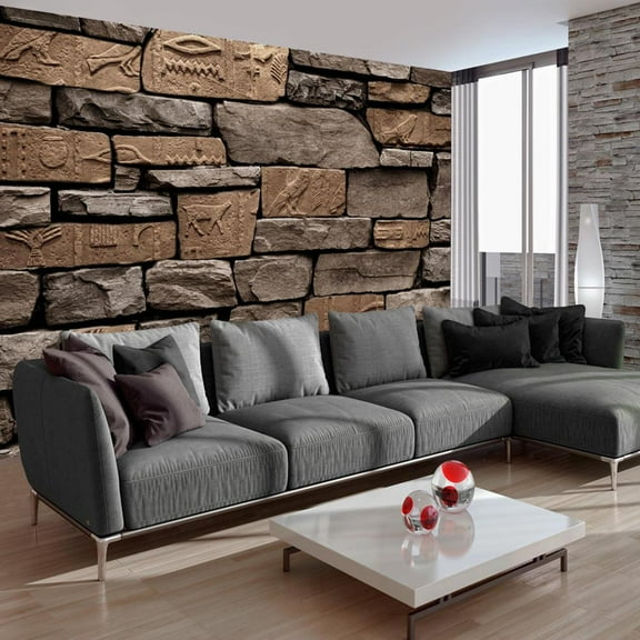 Tiptophomedecor Peel and Stick Wallpaper Wall Mural - Egyptian Stone - Removable Wall Decals