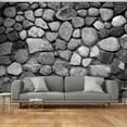 thumbnail image 1 of Tiptophomedecor Peel and Stick Wallpaper Wall Mural - Grey Stacked Stones - Removable Wall Decals, 1 of 3