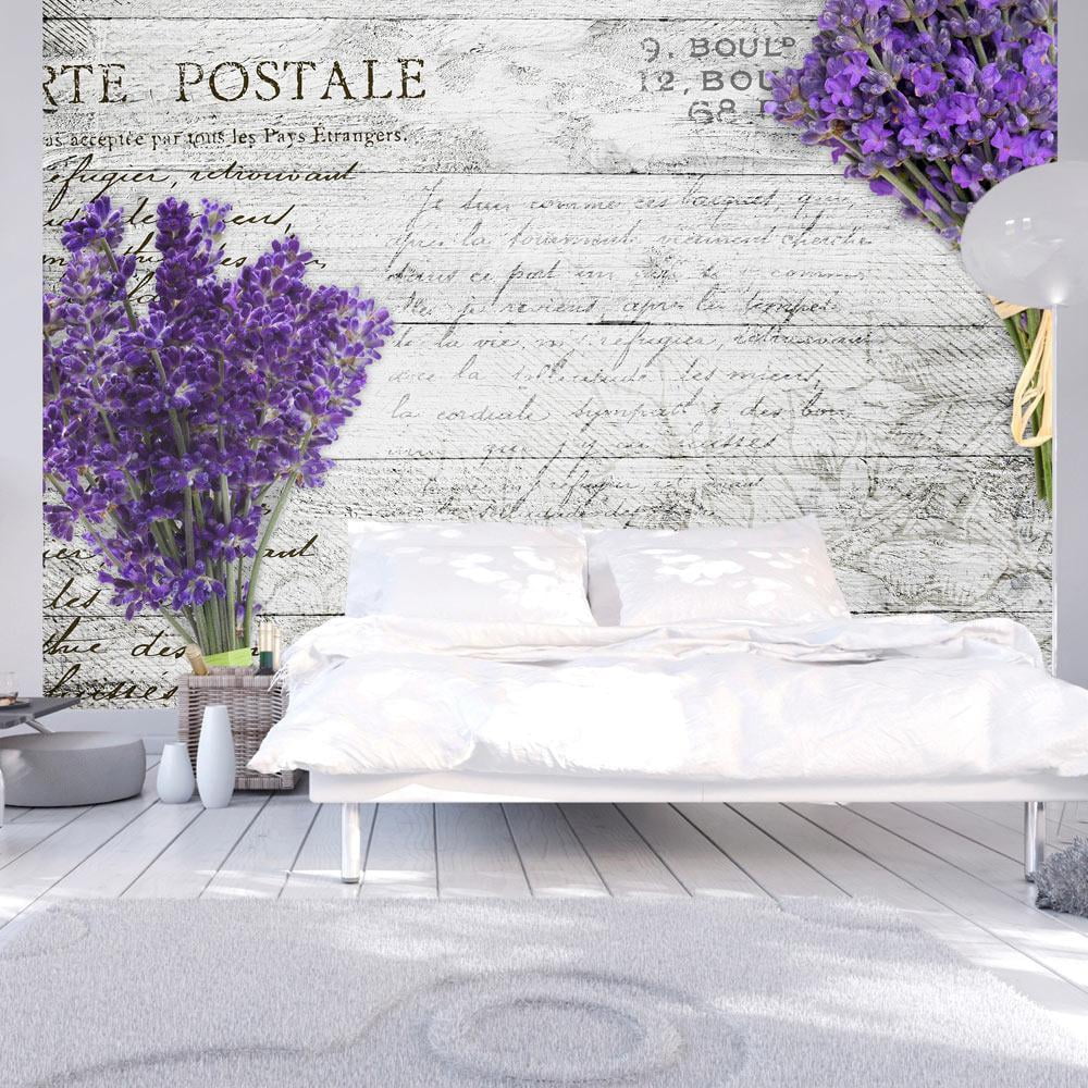 Tiptophomedecor Peel and Stick Wallpaper Wall Mural - Lavender Postcard