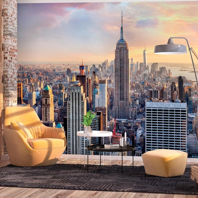 Tiptophomedecor Peel and Stick Wallpaper Wall Mural - New York Skyline ...
