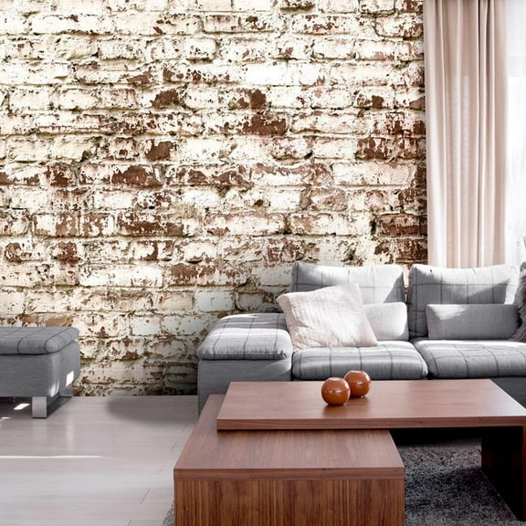 Tiptophomedecor Peel and Stick Wallpaper Wall Mural - Old Farm Bricks - Removable Wall Decals