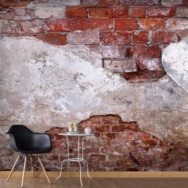 Tiptophomedecor Peel and Stick Wallpaper Wall Mural - Old Cement Brick ...