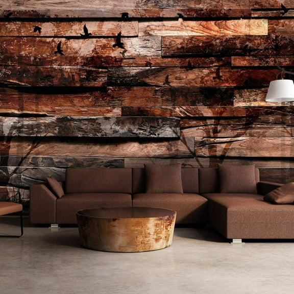 Tiptophomedecor Peel and Stick Wallpaper Wall Mural - Old Red Cedar Wood - Removable Wall Decals