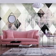 thumbnail image 1 of Tiptophomedecor Peel and Stick Wallpaper Wall Mural - Pink Geometric Vintage Concrete Pattern - Removable Wall Decals, 1 of 3