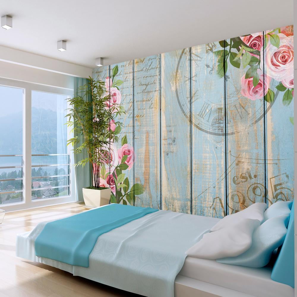 Tiptophomedecor Peel and Stick Wallpaper Wall Mural - Roses on Light ...