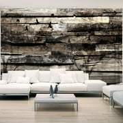 Tiptophomedecor Peel and Stick Wallpaper Wall Mural - Rustic Old Grey Wood - Removable Wall Decals