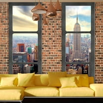 Tiptophomedecor Peel and Stick Wallpaper Wall Mural - The View From The Window: New York - Removable Wall Decals