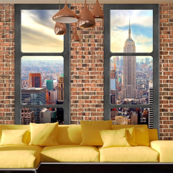 Tiptophomedecor Peel and Stick Wallpaper Wall Mural - The View From The Window: New York - Removable Wall Decals