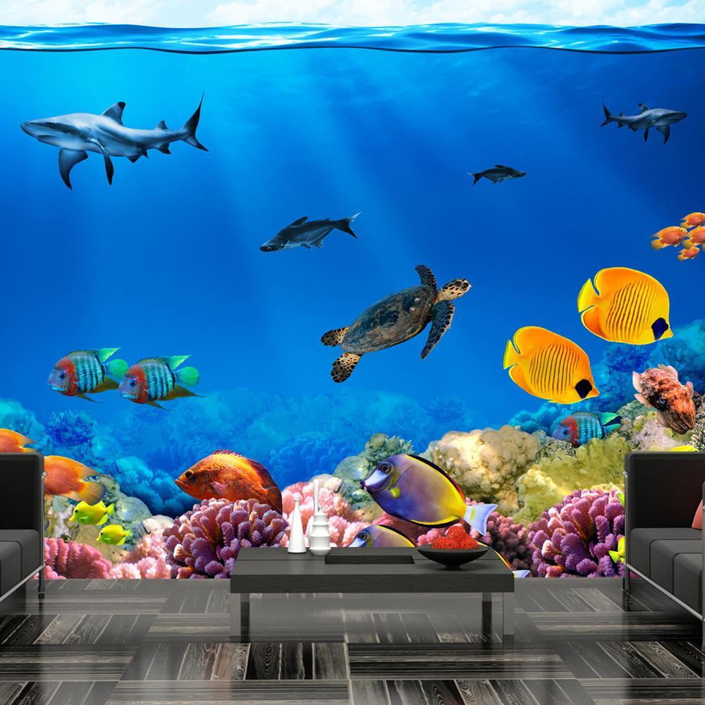 Tiptophomedecor Peel and Stick Wallpaper Wall Mural Underwater World