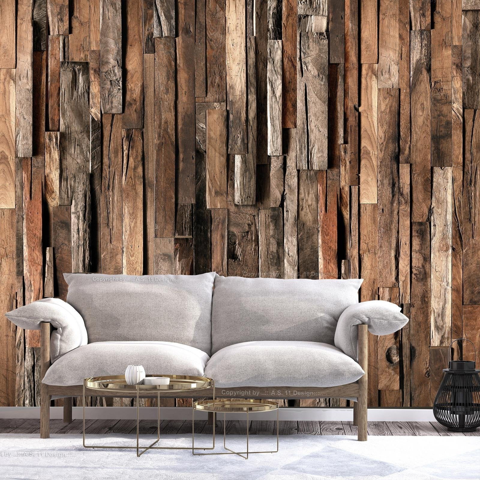Tiptophomedecor Peel and Stick Wallpaper Wall Mural Vertical Wooden