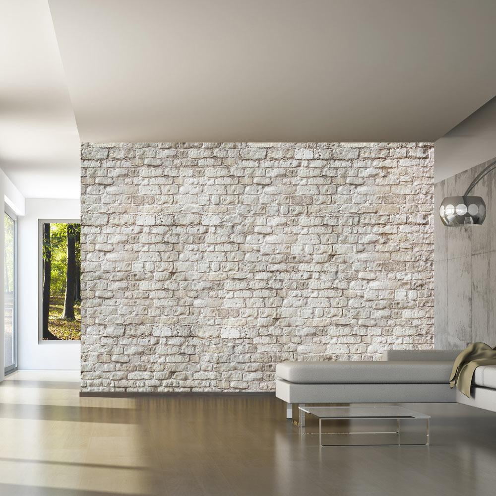 Tiptophomedecor Peel and Stick Wallpaper Wall Mural White Brick Wall