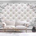thumbnail image 1 of Tiptophomedecor Peel and Stick Wallpaper Wall Mural - White Chesterfield and Ornaments - Removable Wall Decals, 1 of 3