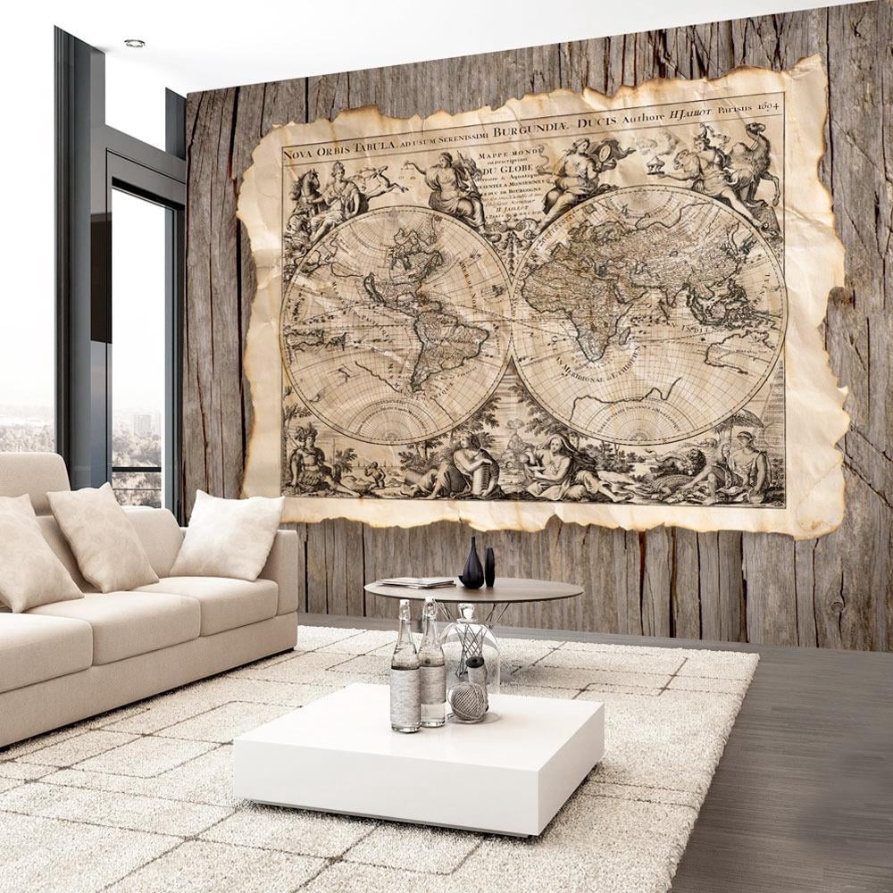 Tiptophomedecor Peel and Stick World Map Wallpaper Wall Mural - Old ...