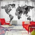 thumbnail image 1 of Tiptophomedecor Peel and Stick World Map  Wallpaper Wall Mural - World Map Gray - Removable Wall Decals, 1 of 3