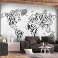 thumbnail image 1 of Tiptophomedecor Peel and Stick World Map  Wallpaper Wall Mural - World Map In Calligraphy Words - Removable Wall Decals, 1 of 3