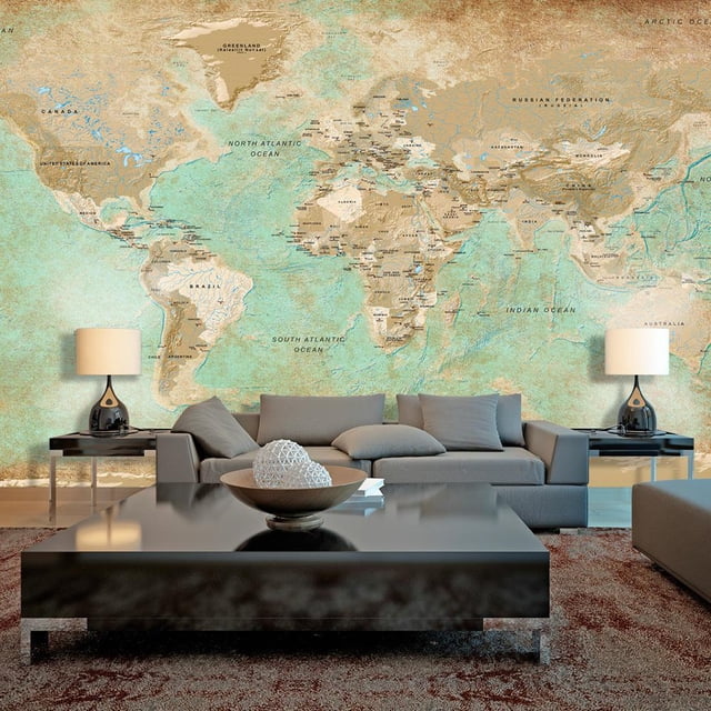 Tiptophomedecor Peel and Stick World Map XXL Wallpaper Wall Mural ...