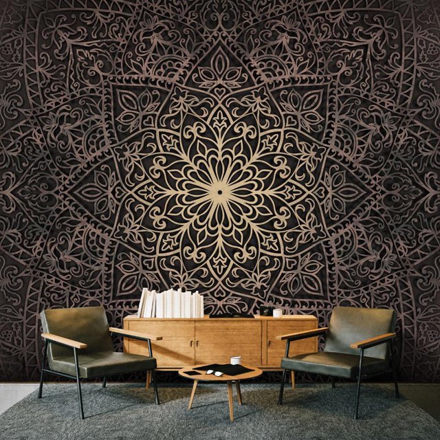 Tiptophomedecor Peel and Stick Zen Wallpaper Wall Mural Lotus Mandala