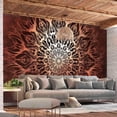 thumbnail image 1 of Tiptophomedecor Peel and Stick Zen Wallpaper Wall Mural - Orange Black Mandala - Removable Wall Decals, 1 of 3